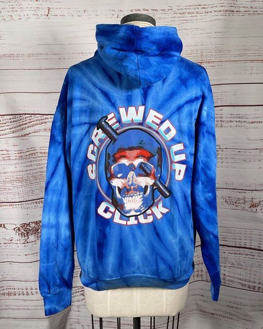Mitchell & Ness x DJ Screw Men's Screwville Tie-Dye Pullover Hoodie Blue S