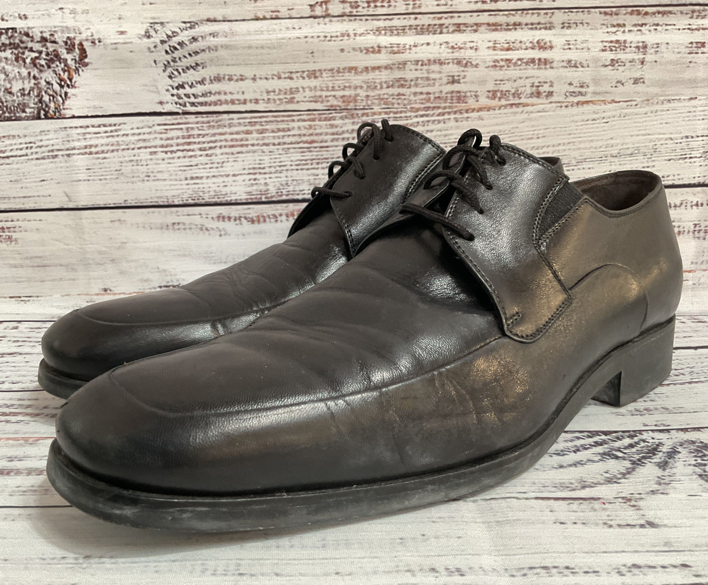 Bruno Magli Men's Black Leather Oxford Dress Shoes Size 8.5 Made in Italy