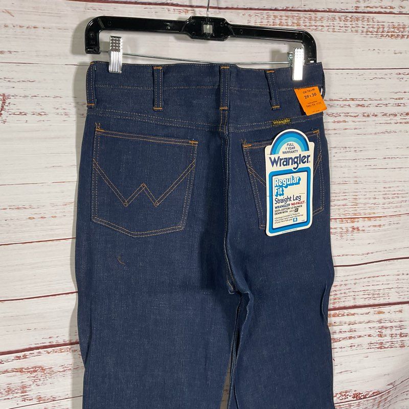 Vintage 80s Deadstock Wrangler 12 oz Straight Leg Regular Fit Jeans - Size 29x36
