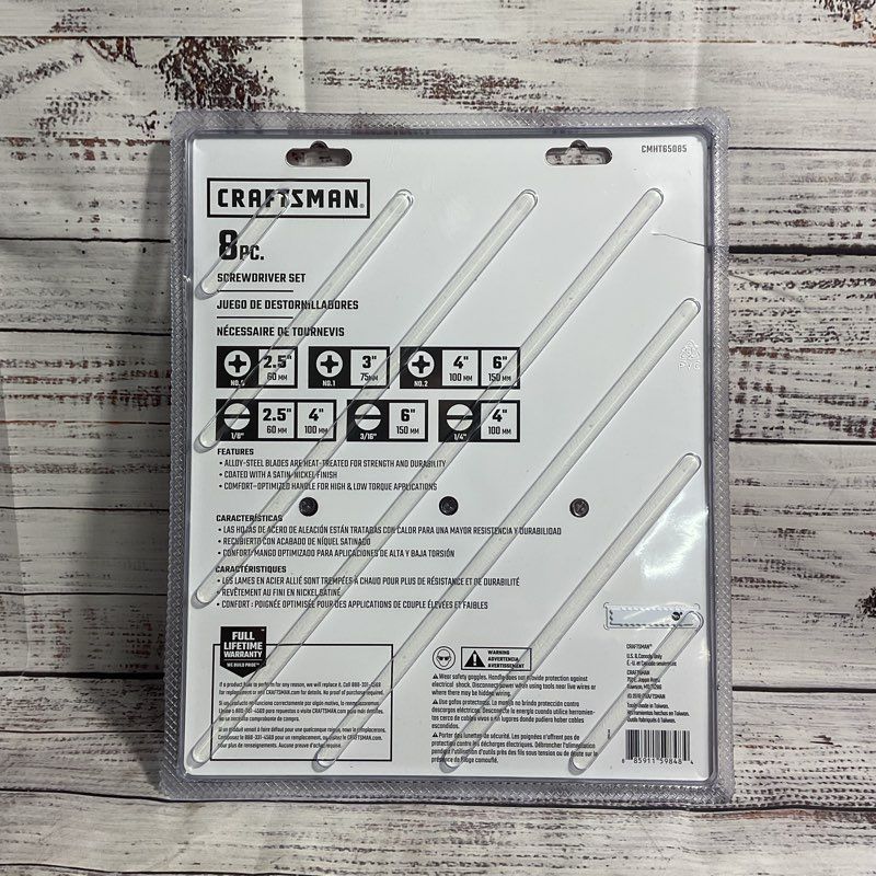 NEW Craftsman 8 pc. Screwdriver Set w/ Slightly Damaged Package