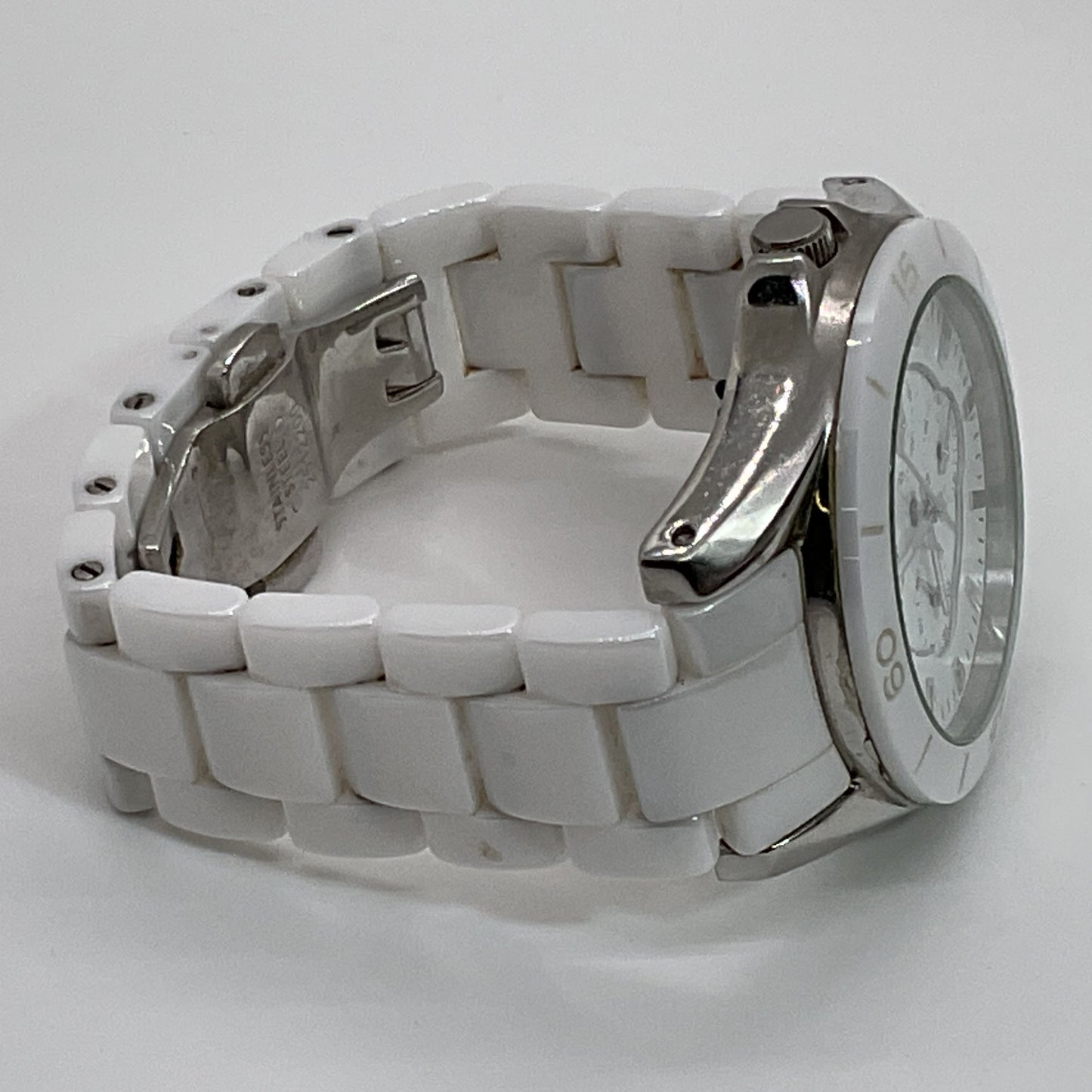 FOSSIL CE1002 White Ceramic Women's Watch (NEEDS BATTERY)