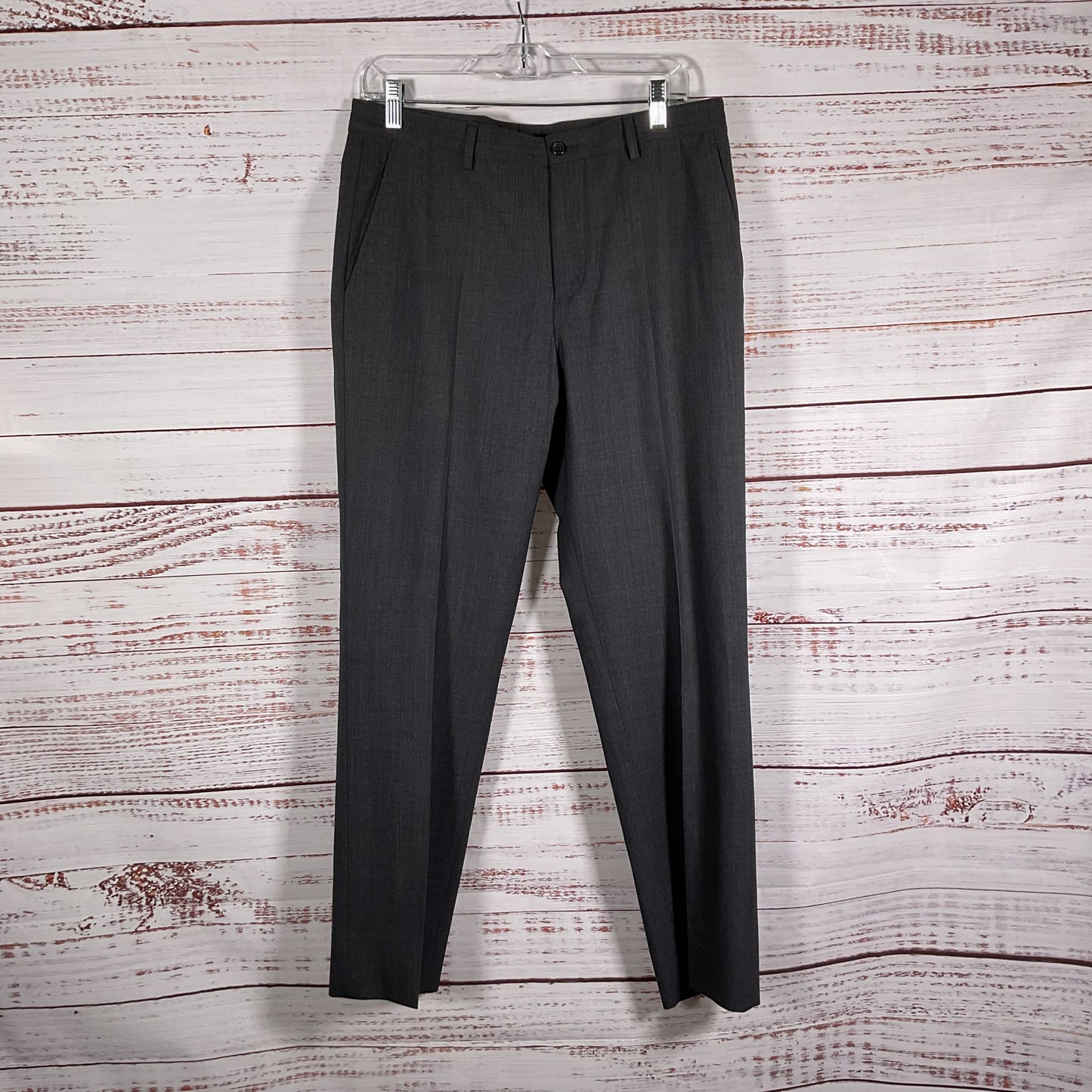 John Varvatos Dark Gray Cotton Wool Dress Trousers Pants - Size 48