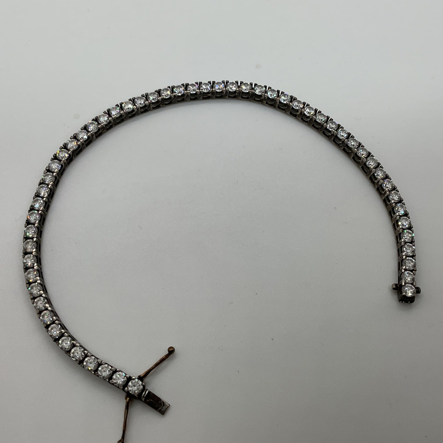 Sterling Silver & Cubic Zirconia 7.5" Tennis Bracelet- 10.76g