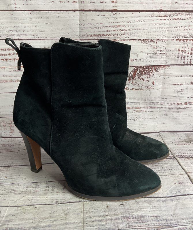 Coach Jemma Suede Ankle Heel Booties Black 8.5
