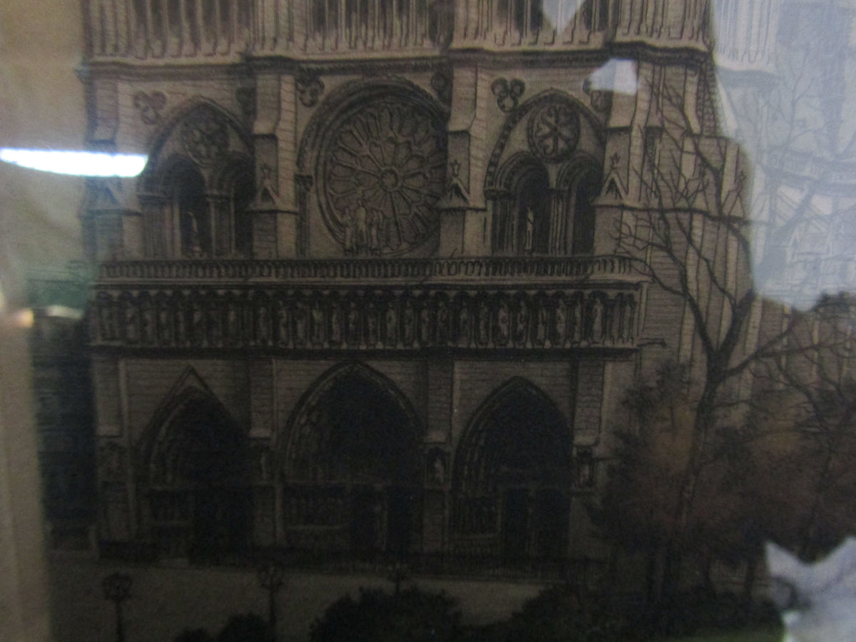 Notre-Dame Cathedral of Paris Print by Artist Pencil Signed
