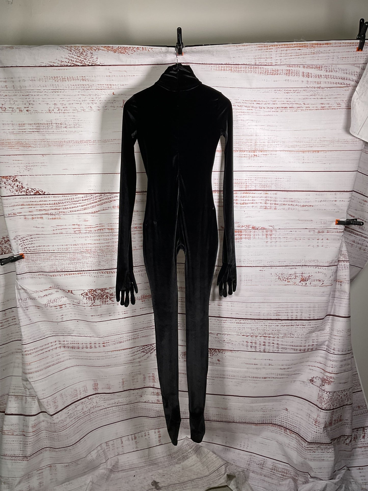 Weinsanto Black Velvet Full Body Jumpsuit - Size S