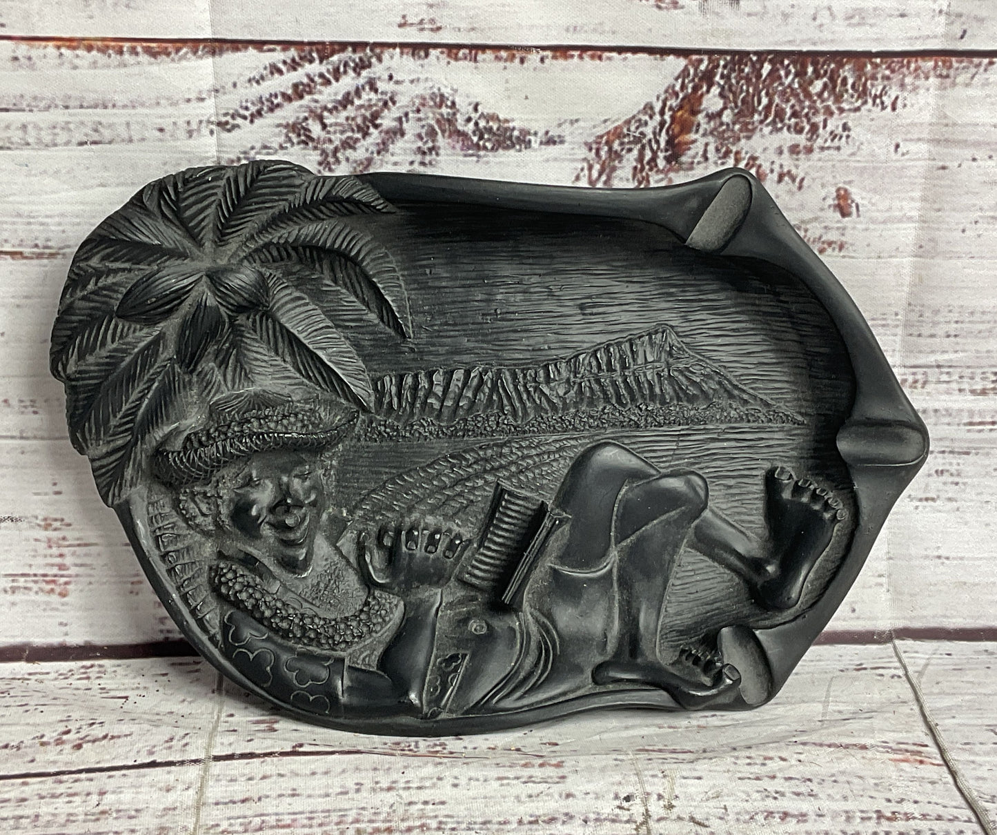 Coco Joe's On The Beach Vintage Tiki Lava Ashtray Black
