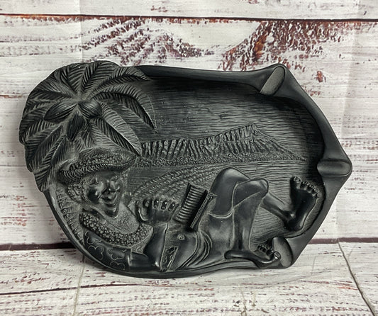 Coco Joe's On The Beach Vintage Tiki Lava Ashtray Black