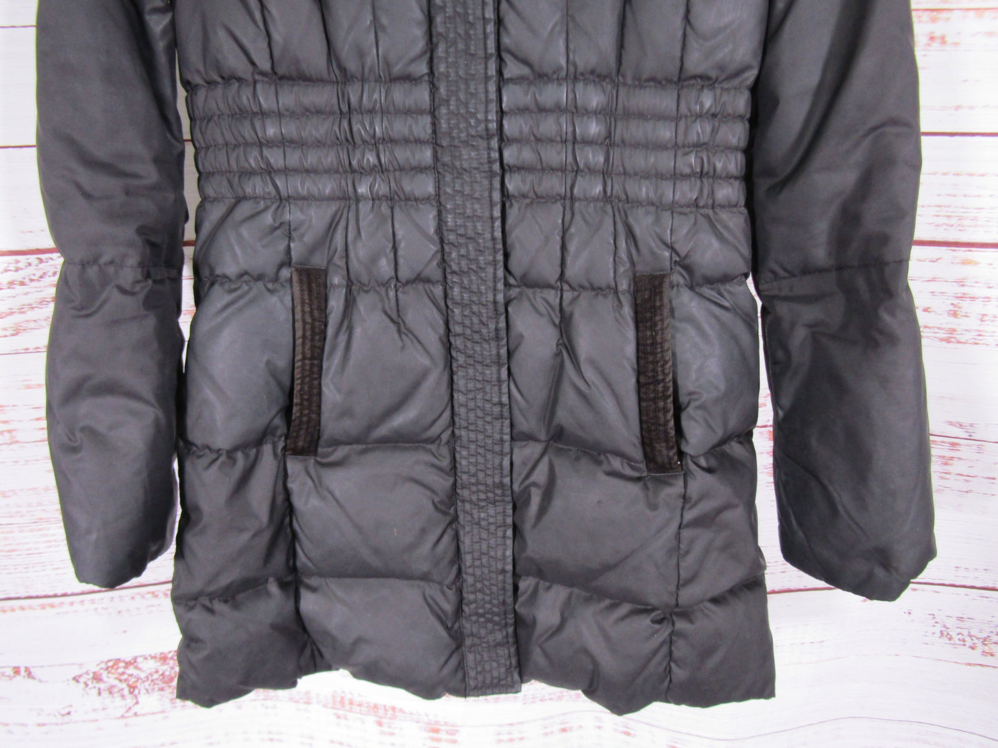 Juicy Couture Women's Black Down Feather Puffer Parka Jacket Size S