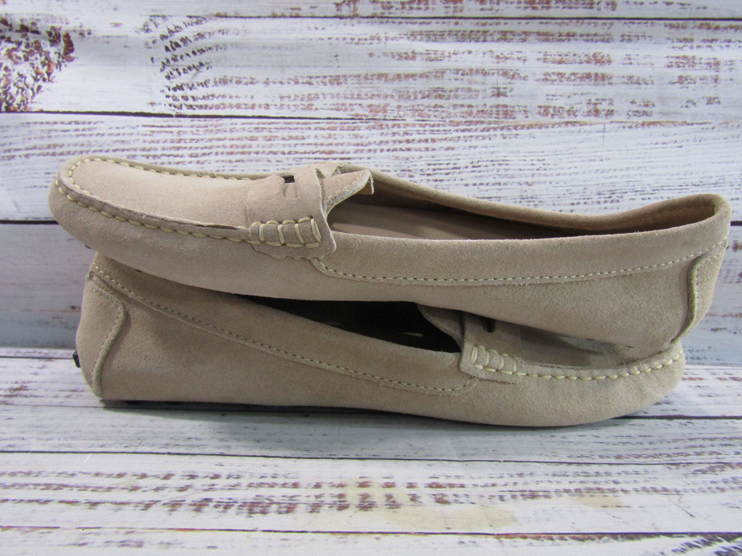 Massimo Matteo Men's Beige Suede Driving Penny Loafer Size 9.5