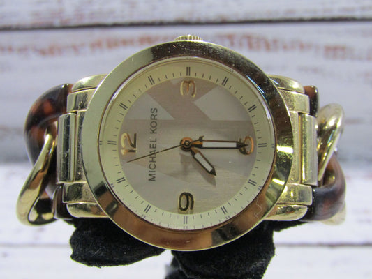 Michael Kors MK-4266 Women's Gold Tone Stainless Steel Tortoise Quartz Watch