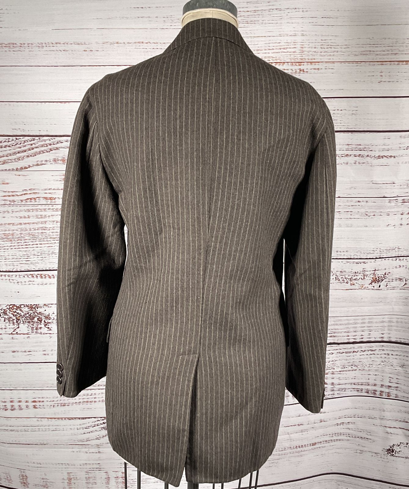 John Varvatos Striped Wool Jacket Brown 48R