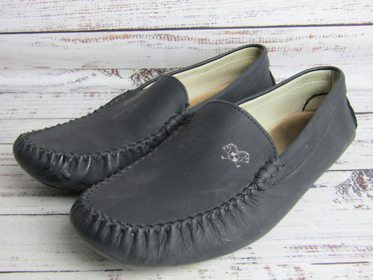 London Kids Sahara Girl's Black Loafer Shoes Size 7 Made in Italy