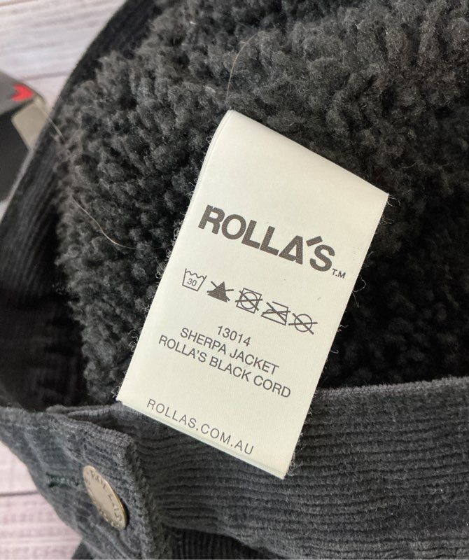 Women's Rolla's Blue Corduroy Jacket with faux fur shearling Size XS