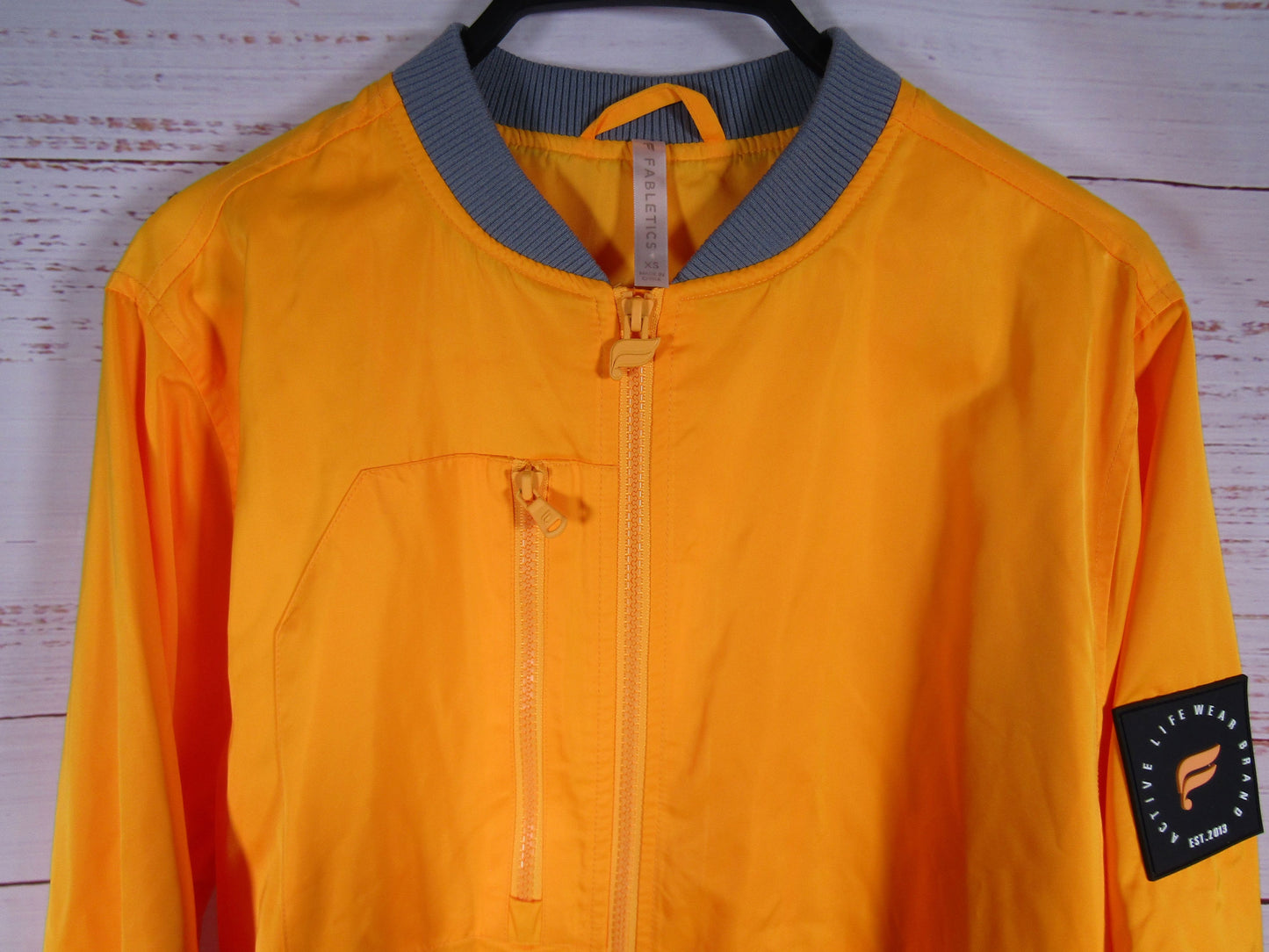 Fabletics Women's Orange Bomber Jacket Size XS
