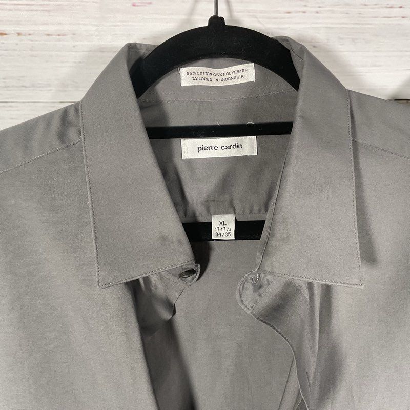 Pierre Cardin 2 pc. Button Up Dress Shirt Lot Black/Gray Men's Size XL