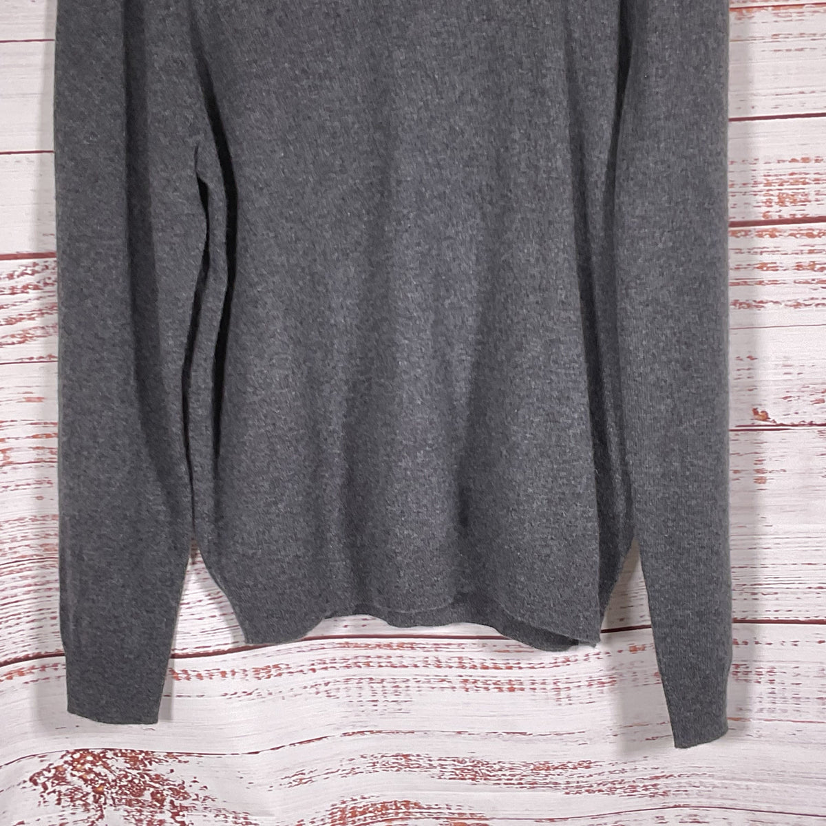 NWT NORDSTROM Men's Shop Men's Gray 100% Cashmere V-Neck Pullover Sweater-SZ XL