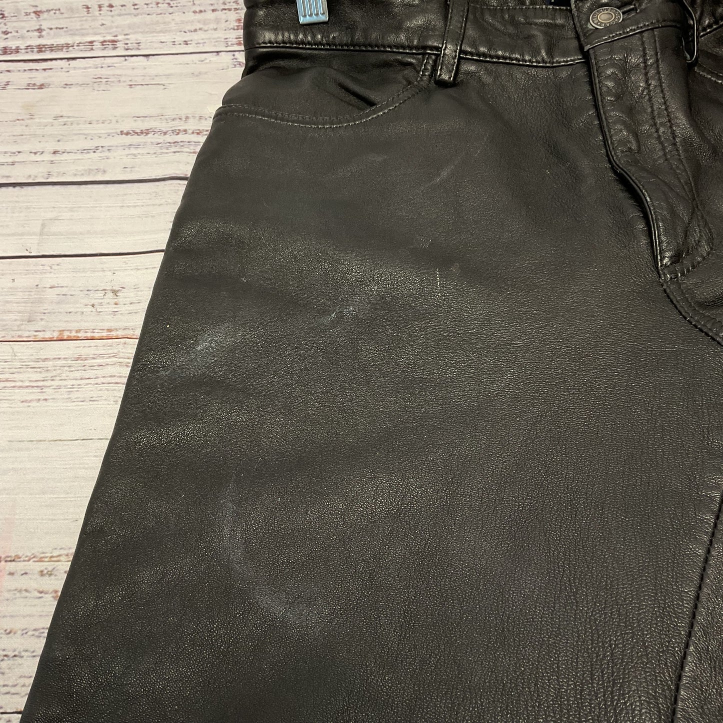 GAP Black Leather Jeans Style Straight Leg Pants - Size 6