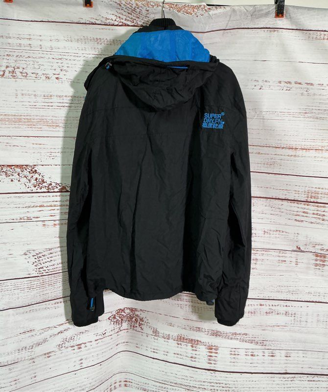 Men's Superdry Black with blue Original Windcheater Jacket Size 2XL Retail $130