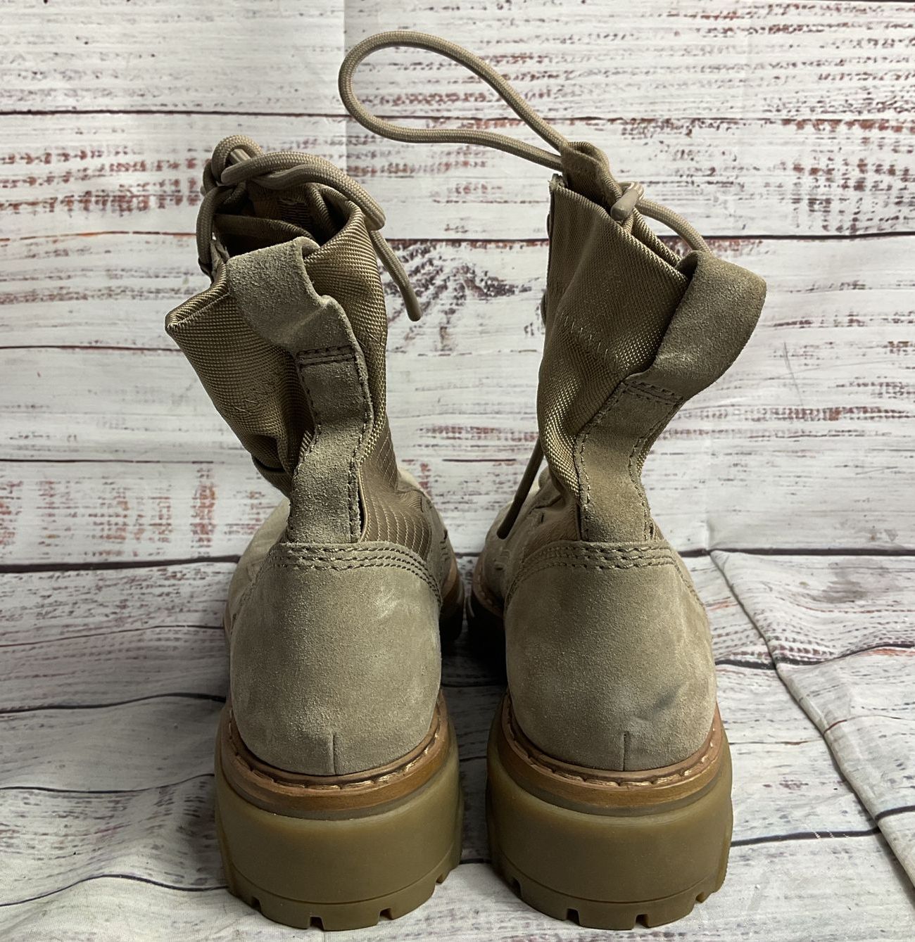 Rag & Bone Shiloh Lace Up Jungle Combat Boot Suede Beige 36.5