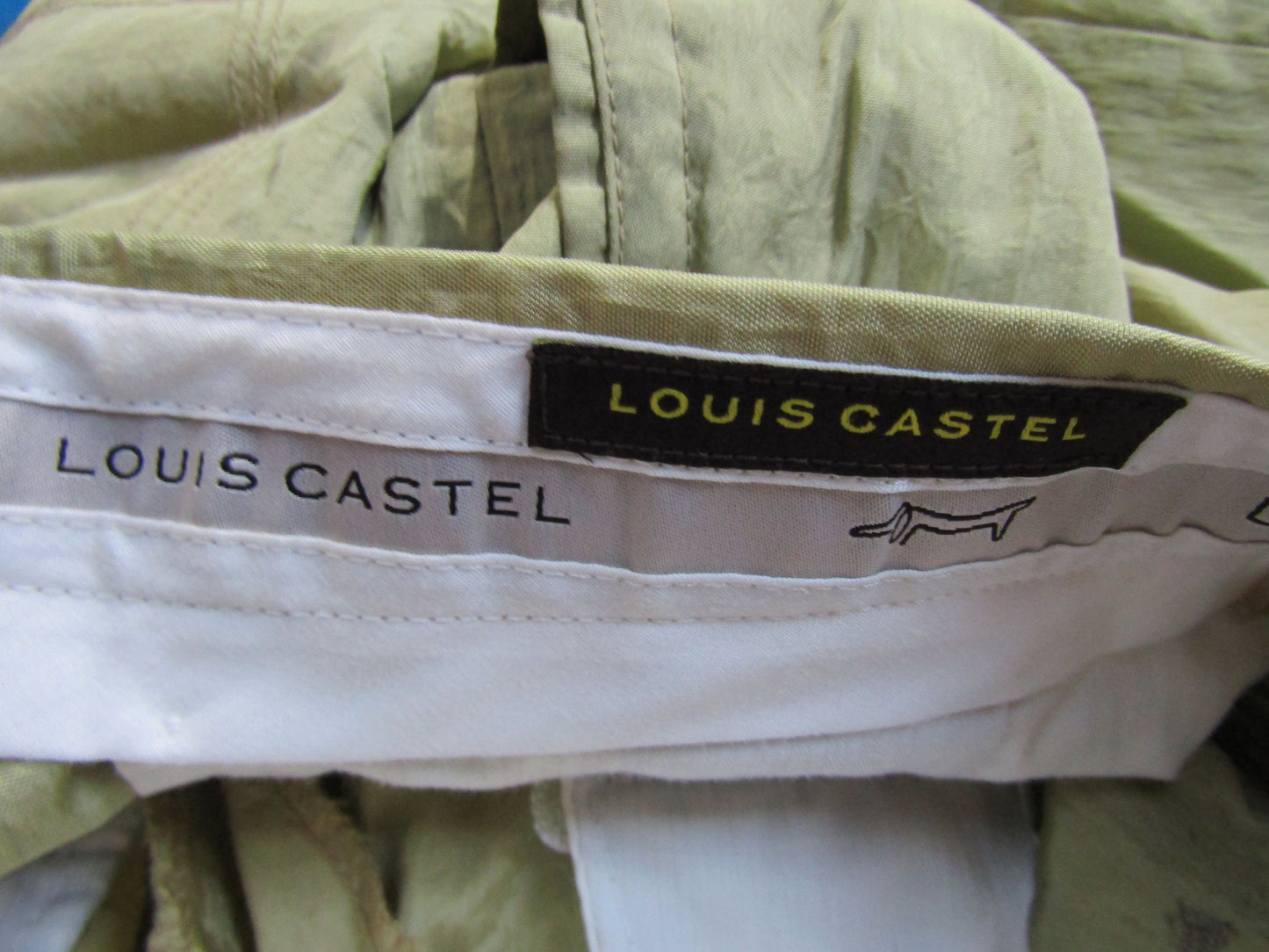 Louis Castel Men's Green Nylon Pants Size 32