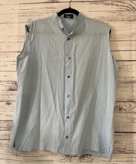 Women's Eskandar Light Blue 100% Cotton Blouse Size 1/L