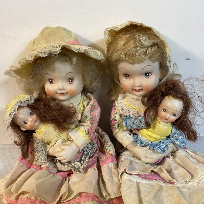 VTG. 1978 Albert E. Price Porcelain Dolls with Baby Doll- SET OF 4