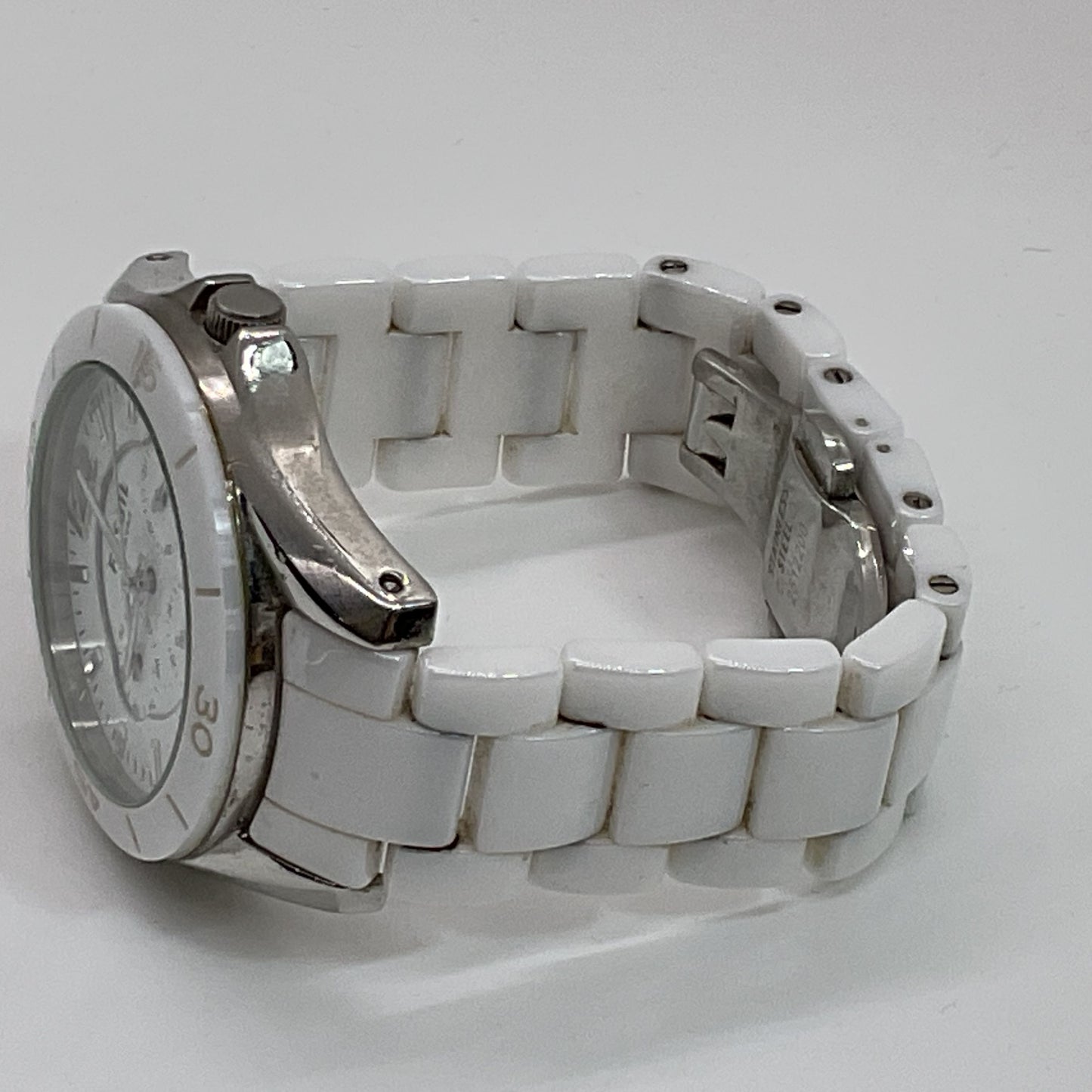 FOSSIL CE1002 White Ceramic Women's Watch (NEEDS BATTERY)