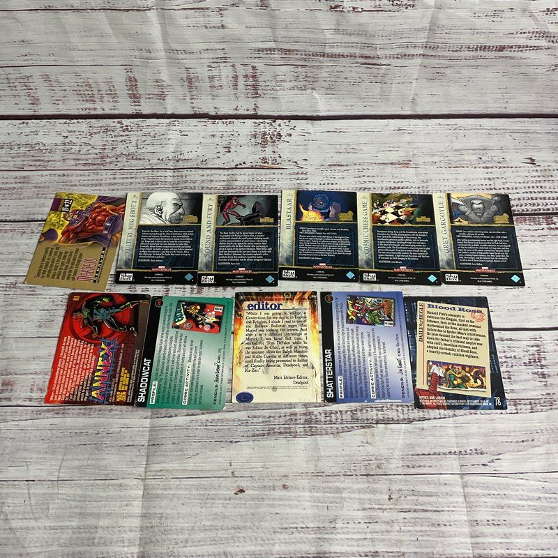 Lot Of 11 Vintage 90s Marvel Trading Cards (Masterpieces, Fleer, Mcc 98)