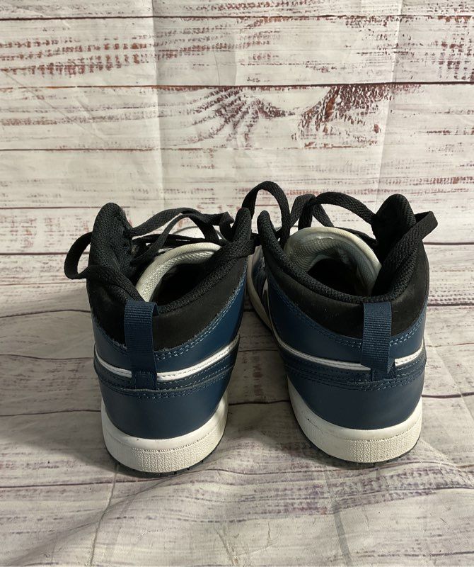 Nike Air Jordan 1 Mid French Blue White Youth 3Y Kids High Top Sneakers