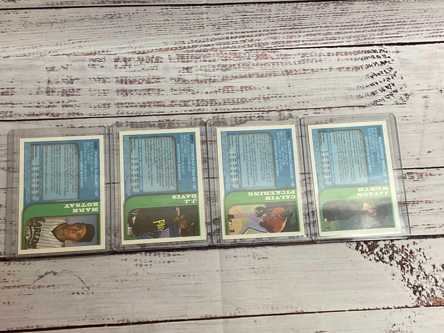 Set of 4 TOPPS 1997 Bowman Chrome Werth,Hotsay, Davis, Pickering Rookie Cards
