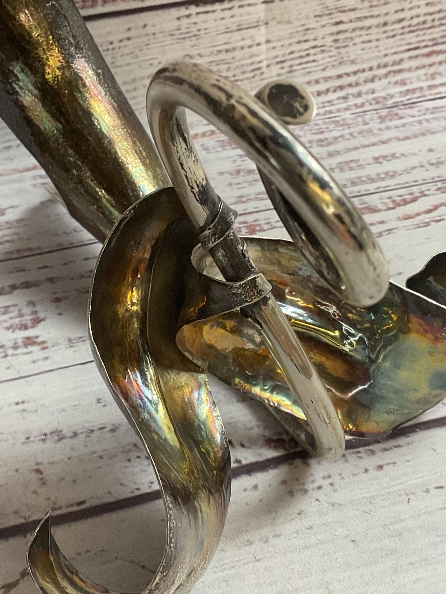 Vintage .800 Silver Flower Themed Candle Holder