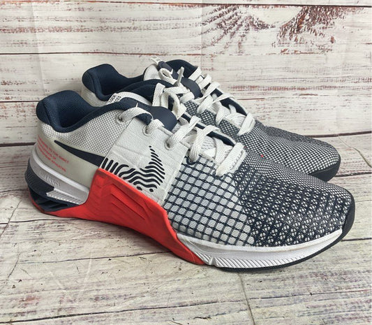 Nike Metcon 8 Men's Sneakers White Bright Crimson Obsidian 7.5