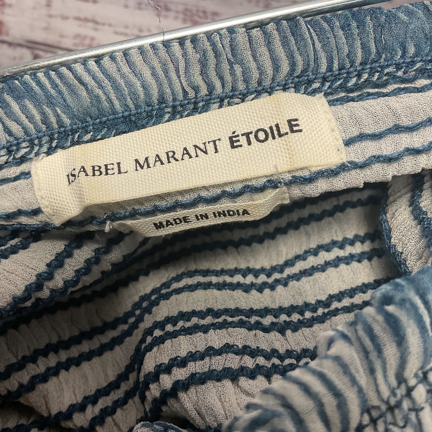 Isabel Marant Etoile "Zelia" Blue Ruffled Smocked Mini Skirt - Size 38