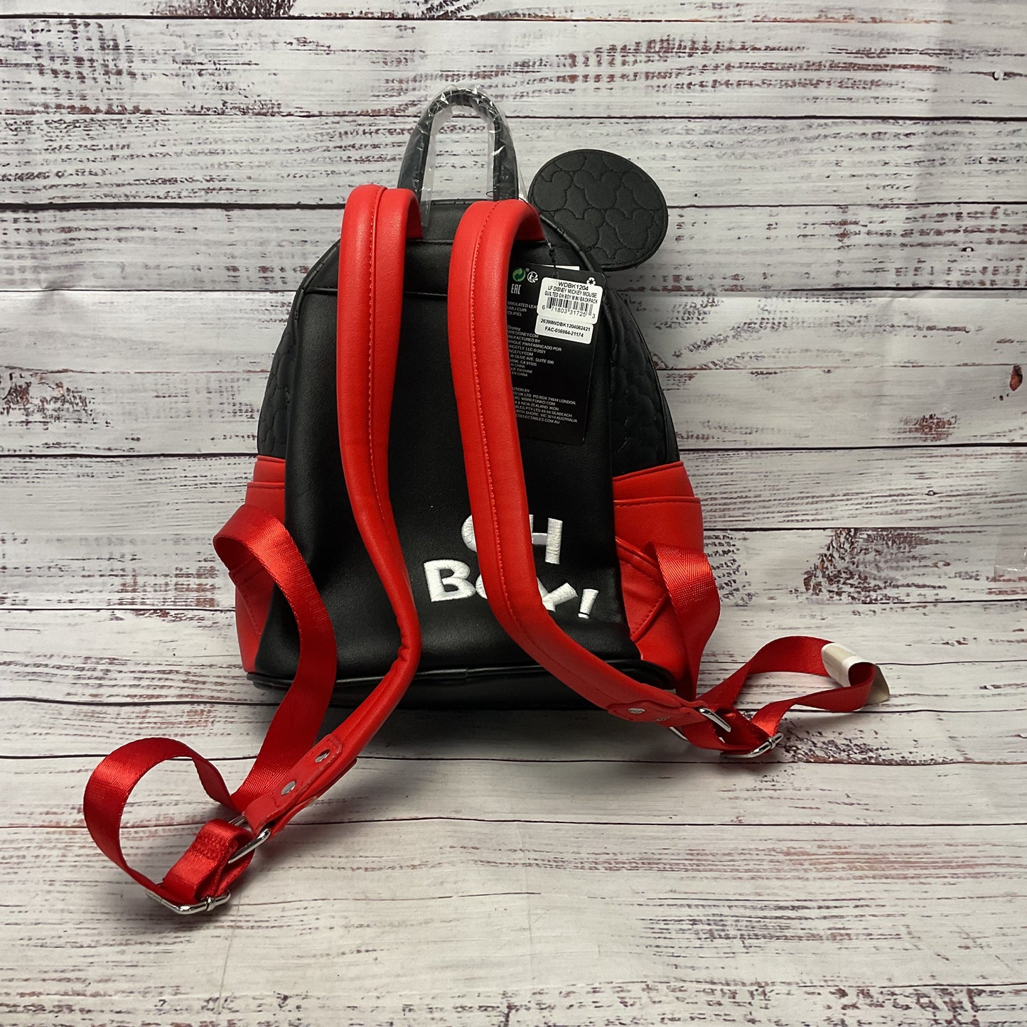 Loungefly Disney Mickey Mouse Oh Boy! Quilted Mini Backpack New Defect