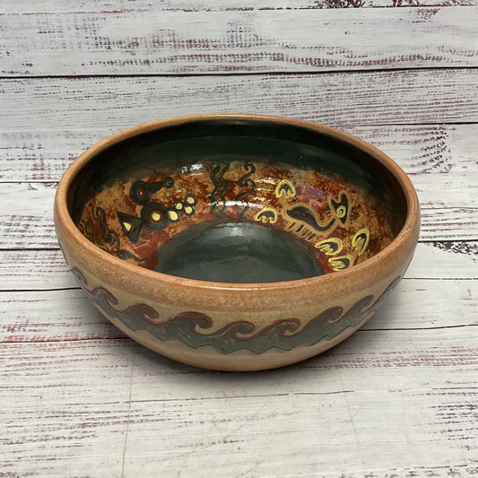 Seminario Urubamba Cusco Peru Pottery Earthenware Ceramic Bowl 9.5"