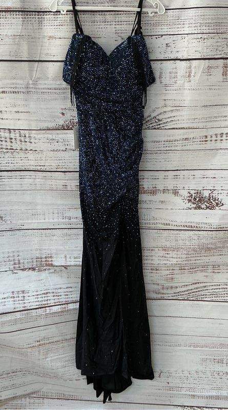 NWT Colors Blue and Black Beaded Dress Size 2 STUNNING!!