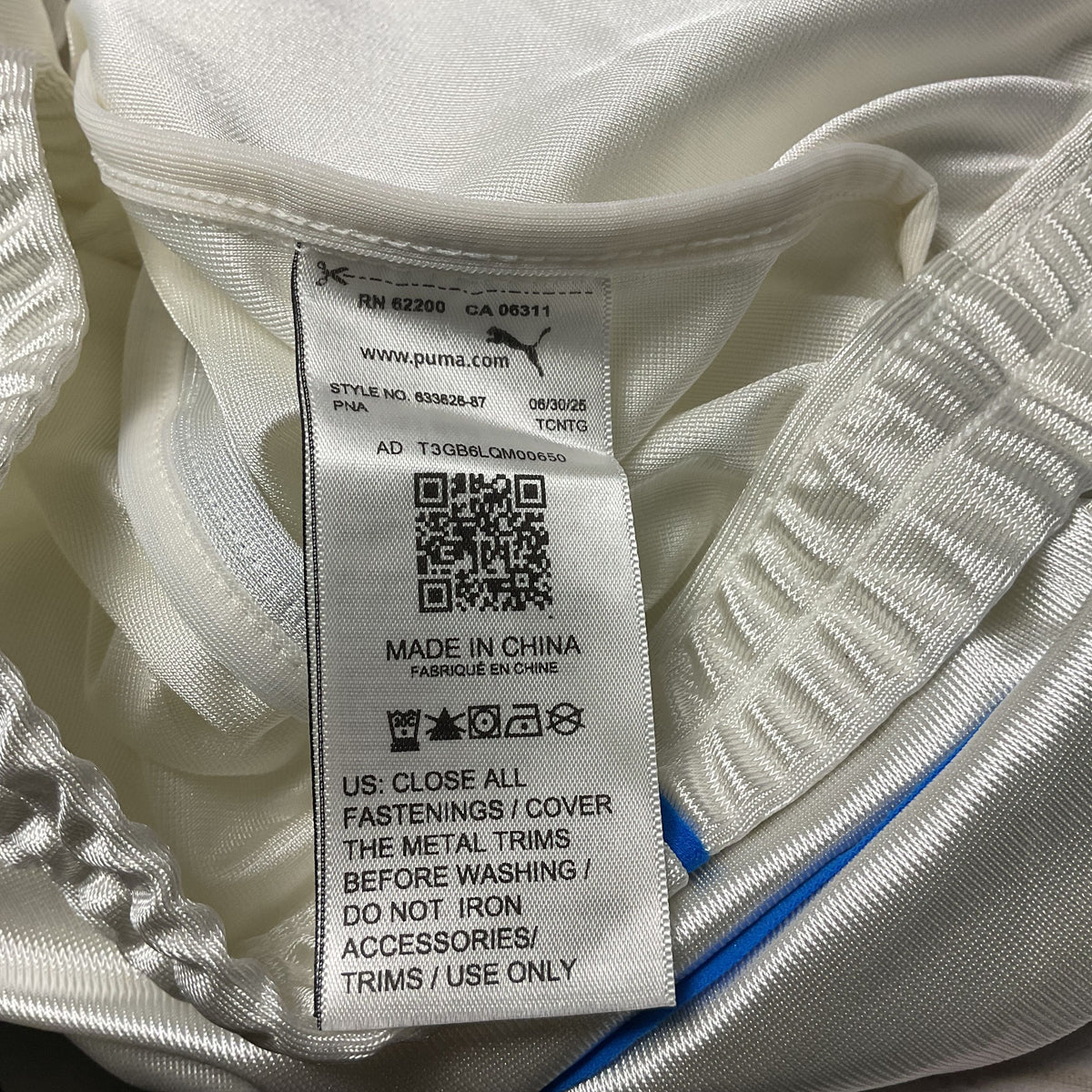 FENTY X Puma T7 White Blue Piping Track Jacket - Size M